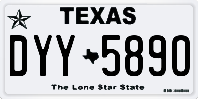 TX license plate DYY5890