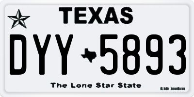 TX license plate DYY5893