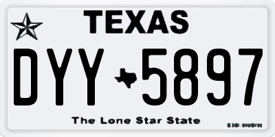 TX license plate DYY5897