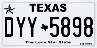 TX license plate DYY5898