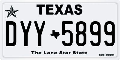 TX license plate DYY5899