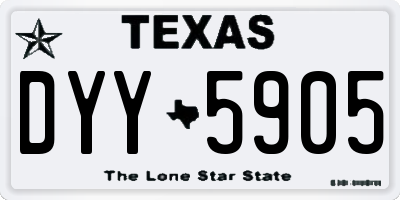 TX license plate DYY5905