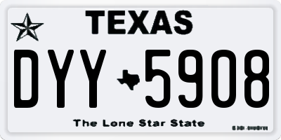 TX license plate DYY5908
