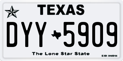TX license plate DYY5909