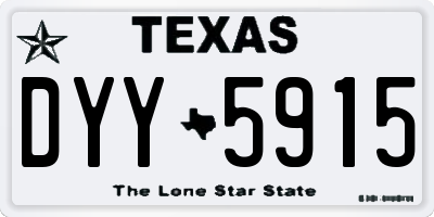 TX license plate DYY5915