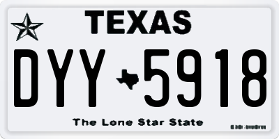 TX license plate DYY5918
