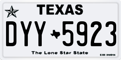 TX license plate DYY5923