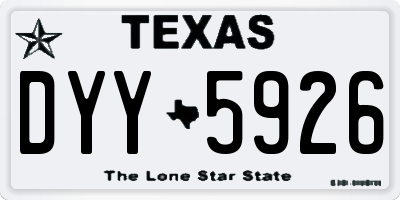 TX license plate DYY5926