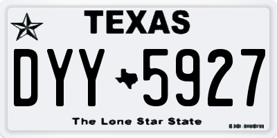 TX license plate DYY5927