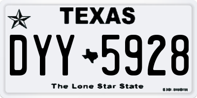 TX license plate DYY5928