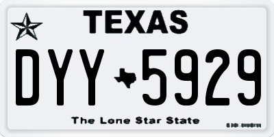 TX license plate DYY5929