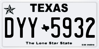 TX license plate DYY5932