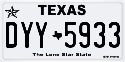 TX license plate DYY5933