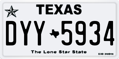 TX license plate DYY5934