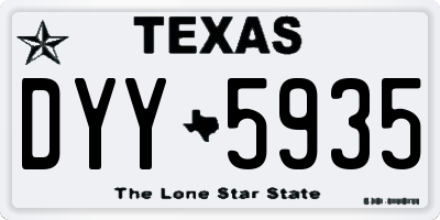 TX license plate DYY5935