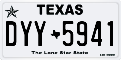 TX license plate DYY5941