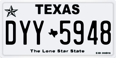 TX license plate DYY5948
