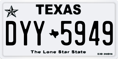 TX license plate DYY5949