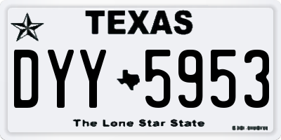 TX license plate DYY5953