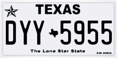 TX license plate DYY5955
