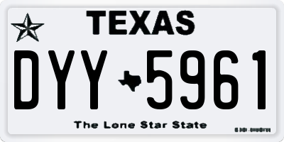 TX license plate DYY5961