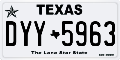 TX license plate DYY5963