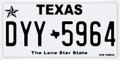 TX license plate DYY5964