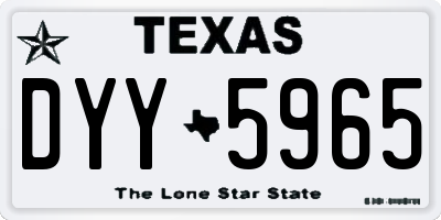 TX license plate DYY5965