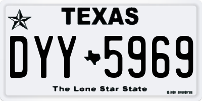 TX license plate DYY5969