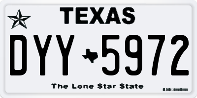 TX license plate DYY5972