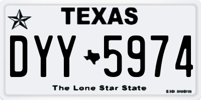 TX license plate DYY5974
