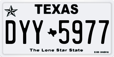 TX license plate DYY5977