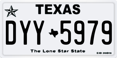 TX license plate DYY5979