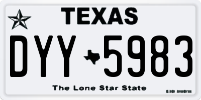 TX license plate DYY5983