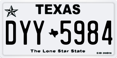 TX license plate DYY5984