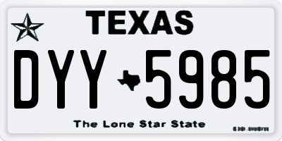 TX license plate DYY5985