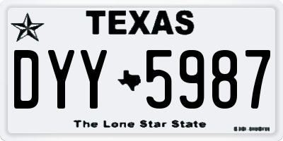 TX license plate DYY5987
