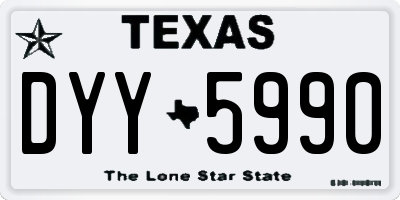 TX license plate DYY5990
