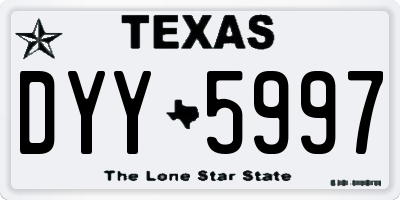 TX license plate DYY5997