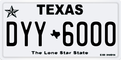 TX license plate DYY6000