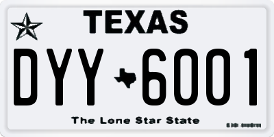 TX license plate DYY6001