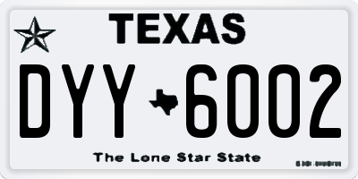 TX license plate DYY6002