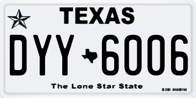 TX license plate DYY6006