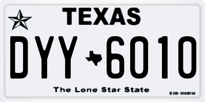 TX license plate DYY6010