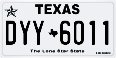 TX license plate DYY6011