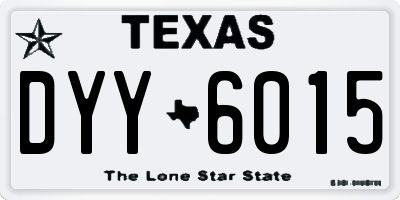 TX license plate DYY6015