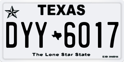 TX license plate DYY6017