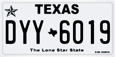 TX license plate DYY6019