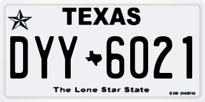 TX license plate DYY6021
