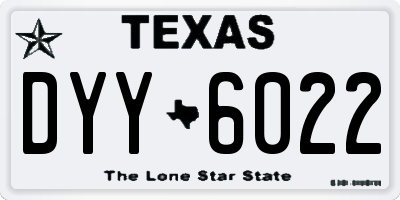 TX license plate DYY6022